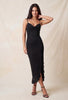 Black Rhinestone Ruffle Dress