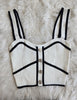 Off White/Black Sweater Rib Crop Top