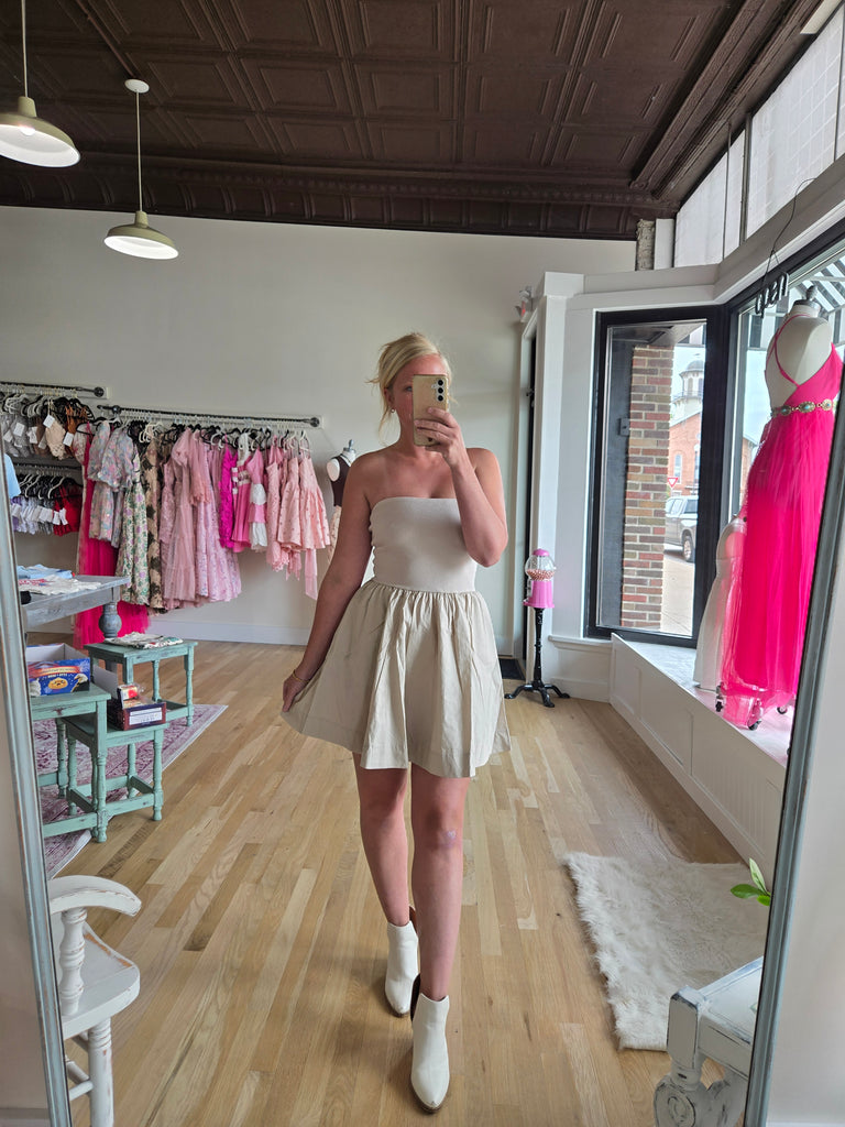 Beige Tube Dress