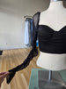 Black Mesh Sleeve Crop Top