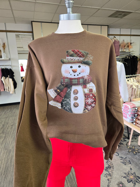 Santa Patchwork Brown Sweatshirt