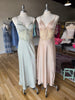 Lt Sage Satin Lace Detail Maxi Dress