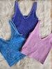 Lavender 2 Way Washed Ribbed Crop Tank