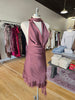 Rosy Brown Satin Lace Scarf Dress