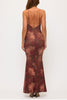 Dark Floral Mermaid Mesh Maxi Dress