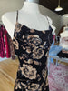 Velvet Cowl neckline Floral print Spaghetti straps
