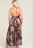 Midnight Bloom Halter Dress
