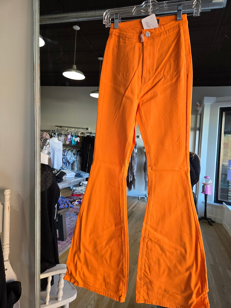 Orange Stretchy Bell Bottoms