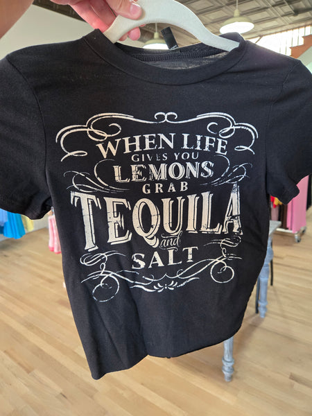 Vintage Luxe "tequila & Salt" Crop Tee