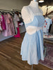 Ice Blue Cut Out Fit & Flare Dress