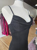 Black Rhinestone Ruffle Dress
