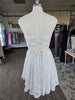 Ivory Flower Lace Ruffle Flare Mini Dress