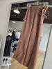 Brown Suede Buckle Maxi Skirt