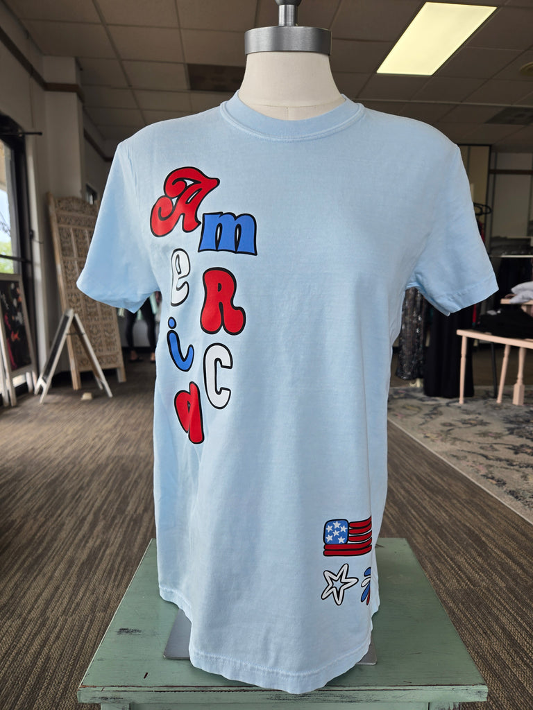 America Vertical Doodle Tee