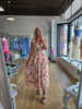 Rose Floral Tiered Midi Dress