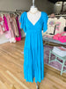 Blue Boho Maxi W/ Flutter Sleeves
