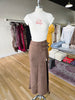 Brown Suede Buckle Maxi Skirt