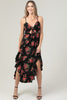 Black Red Floral Maxi Dress