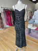 Black W/ Black Velvet Floral Maxi