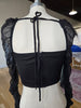 Black Mesh Sleeve Crop Top