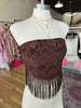 Brown Lace Fringed Top