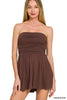 Chocolate Strapless Tube Top Romper
