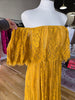 Mustard Off Shoulder Lace Maxi