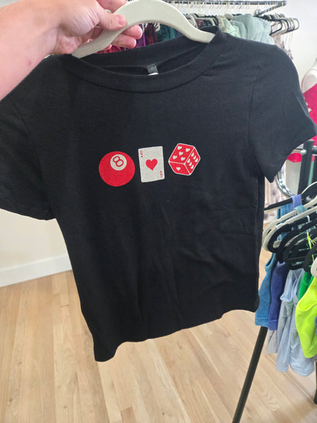 Lucky Dice Graphic Cropped Tee