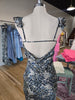 Denim Bloom Floral Flutter Shoulder Maxi Dress