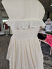 Cream Tiered Strapless Ruffle Dress