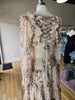 Taupe Floral Cutout Midi Dress
