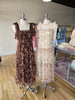 Brown Floral Bow Detail Midi Dress
