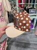 Brown Football White Polka Dot Cap