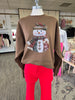 Santa Patchwork Brown Sweatshirt