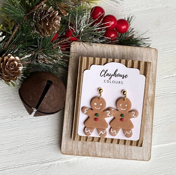 Gingerbread Clay Earrings