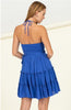 Royal Blue Halter Wrap Dress