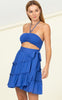 Royal Blue Halter Wrap Dress