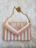 "MRS' Pink Stripe Beaded Crossbody/Clutch