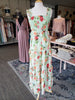 Sage Floral Ruffled Maxi Dress