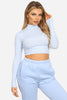 Baby Blue Slinky Ribbed Crop Top