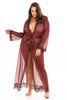 Wine Long Sheer Robe