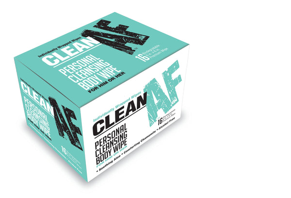 Clean AF Personal Cleansing Wipes Box of 16